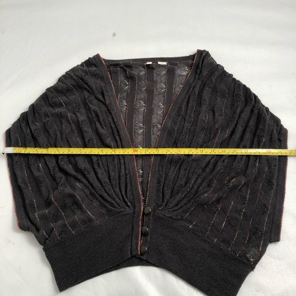 Anthropologie Moth dark gray multicolor knit sleeveless cardigan M - Picture 5 of 8